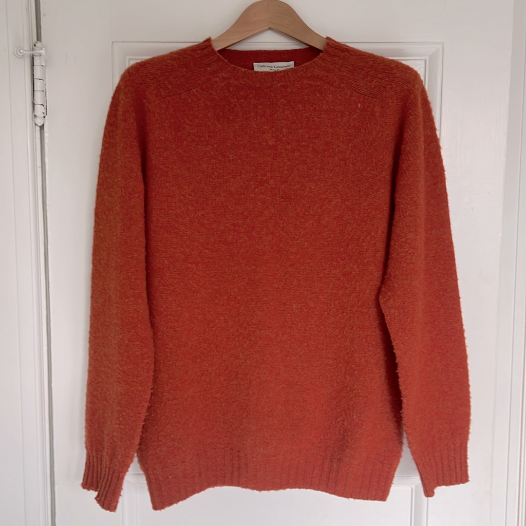 Officine Gnrale Orange Seamless Crewneck Sweater In An European Large